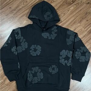 Denim Tears Cotton Wreath Hoodie, Black, Size Medium, New (with out tags)